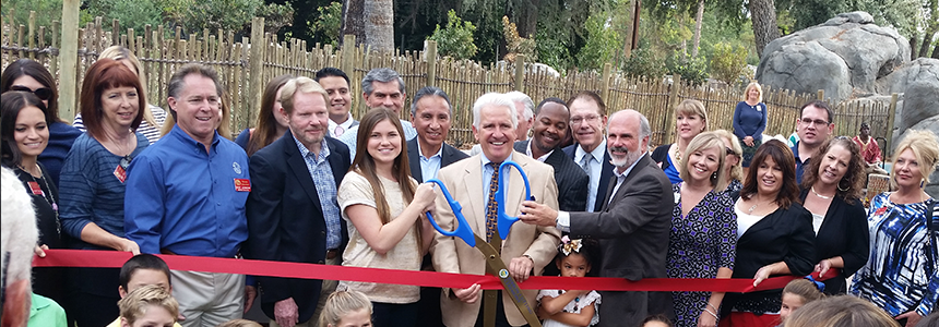 Ribbon cutting for new exhibit